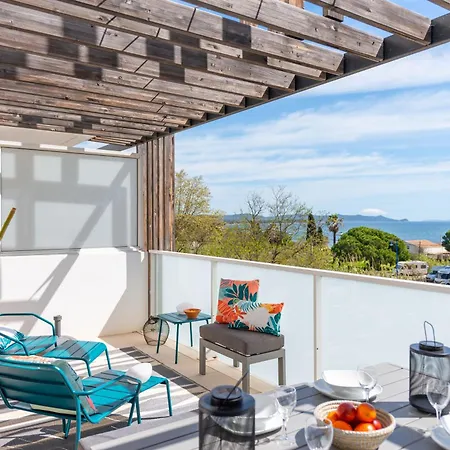 Appartement Vue Mer 50M Plage Des Salins Piscine 2 Parkings Terrasse Hyeres Exterior photo